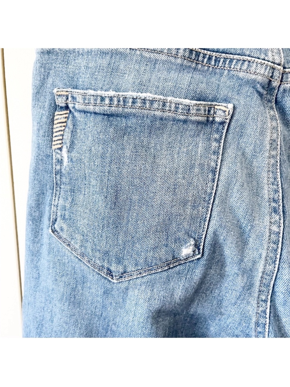 PAIGE High Rise (Sarah) Straight Ruffled Hem Crop Jeans - Picture 9 of 12